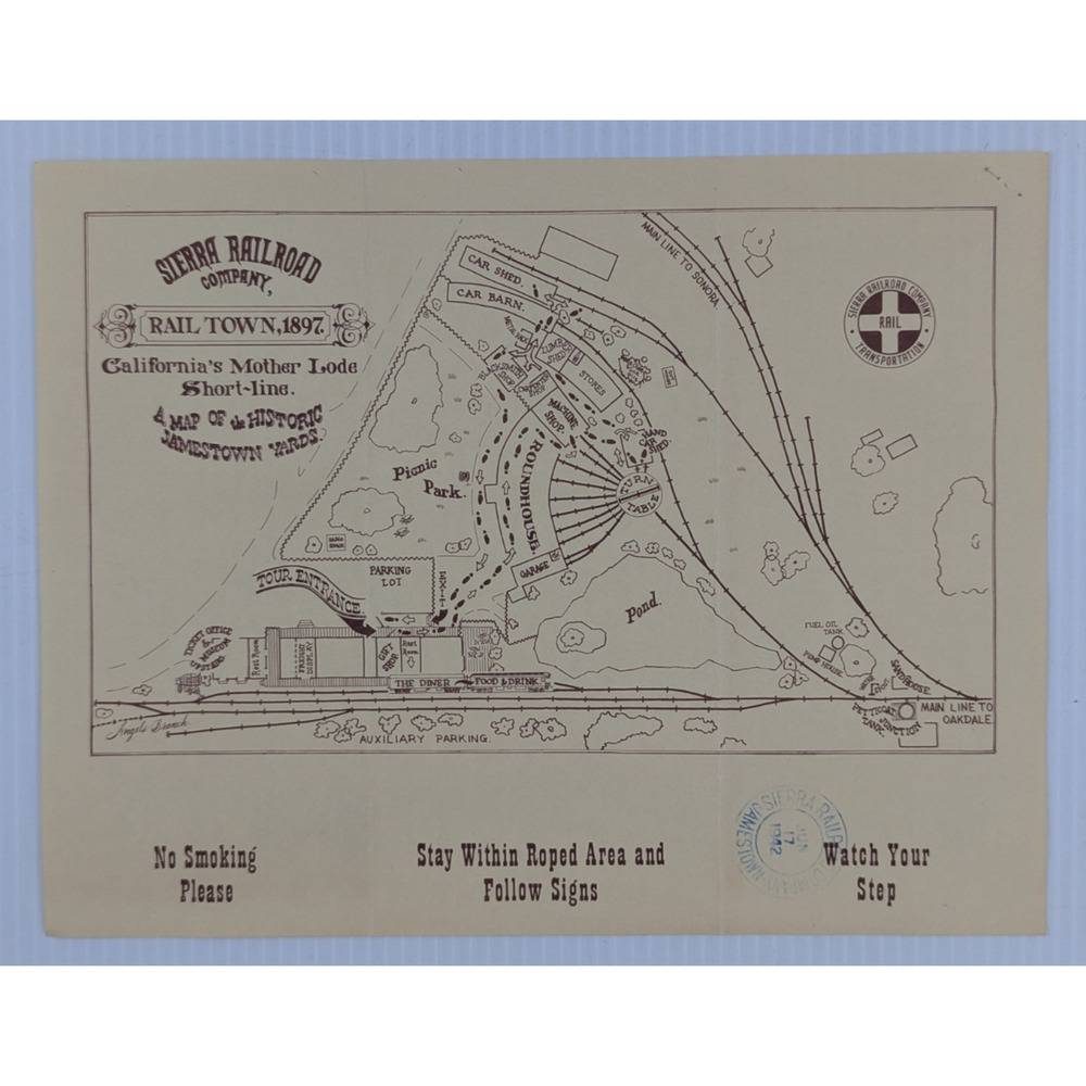 Railtown 1897 State Historic Park Sierra Railroad Co Jamestown Yards Map